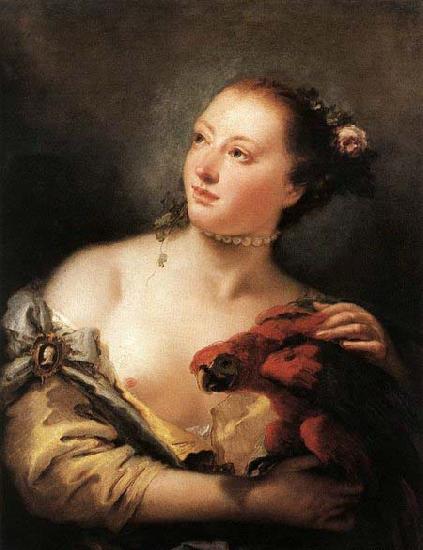 Giovanni Battista Tiepolo Woman with a Parrot oil painting picture